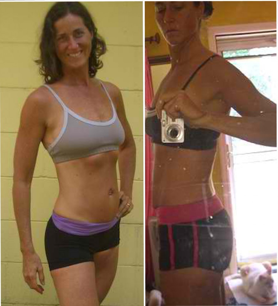 Naomi after her experiment at 20% body fat. On the left fasted, on the right fully fed and hydrated.